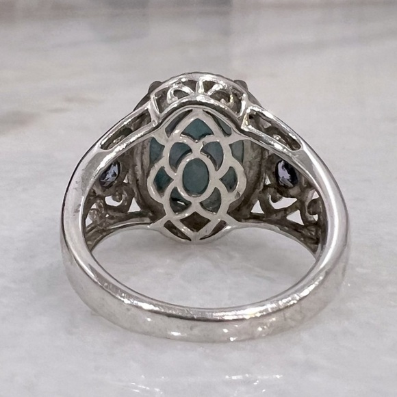 Larimar and Tanzanite Sterling Silver Ring - Picture 10 of 12